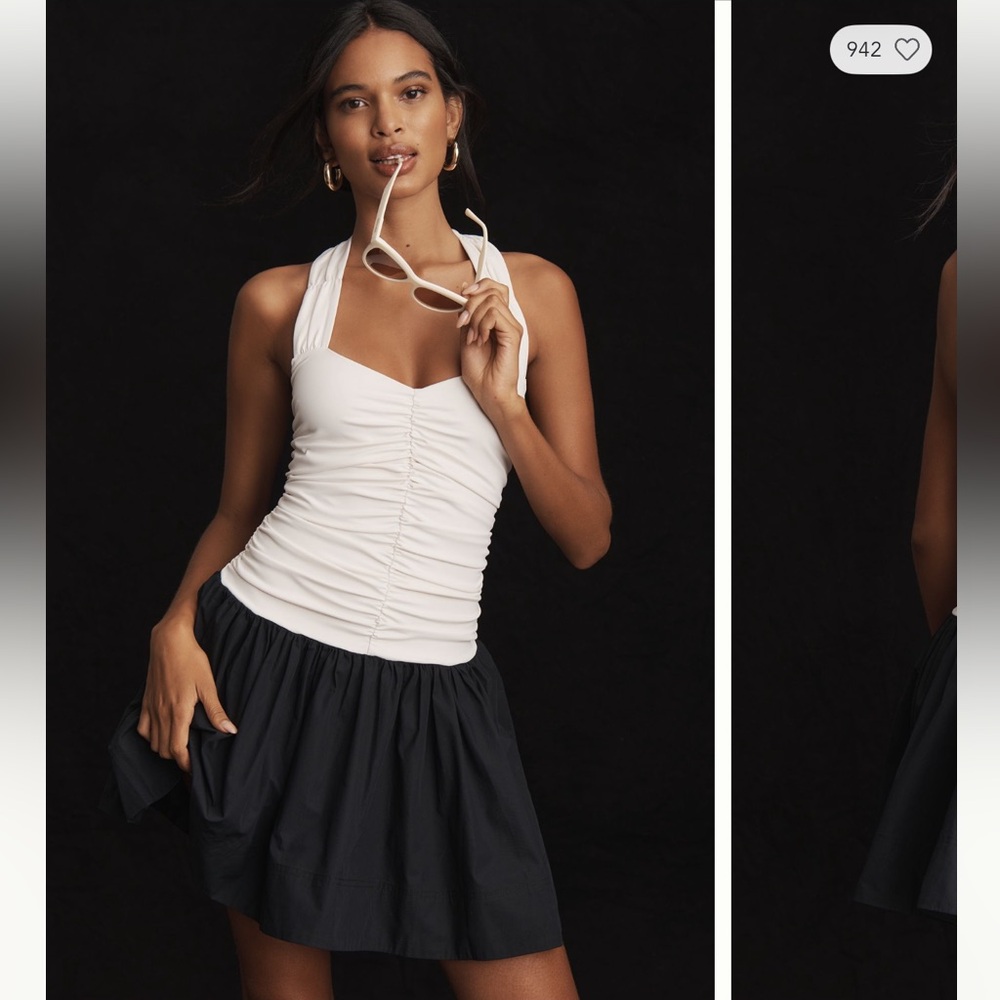 Maeve Halter Twofer Mini Dress NWT